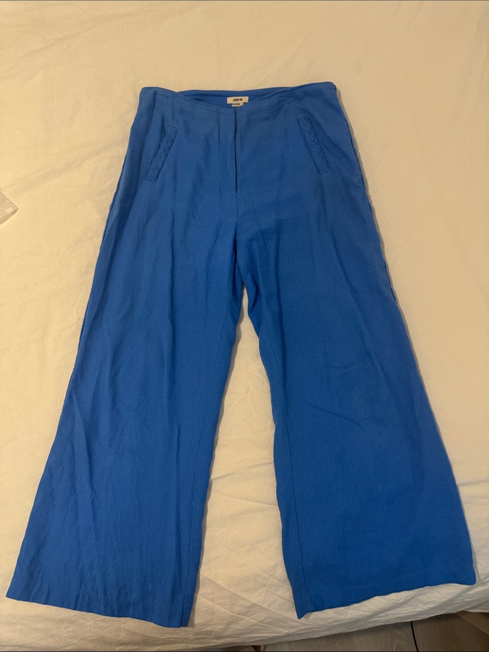 Jason Wu Blue Wide-Leg Linen Women’s Pants -size 4